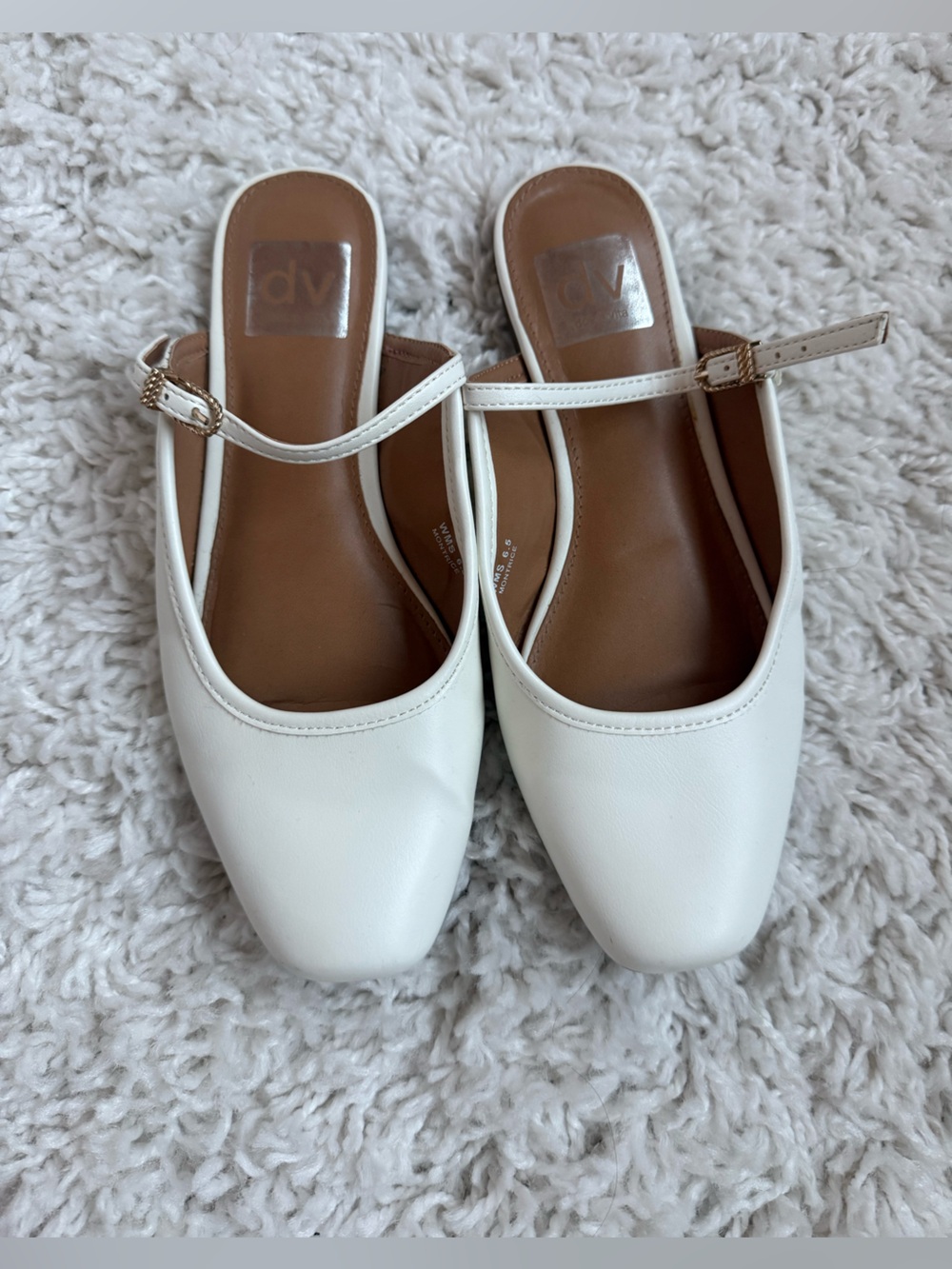 Dolce vita white ballet slip ons